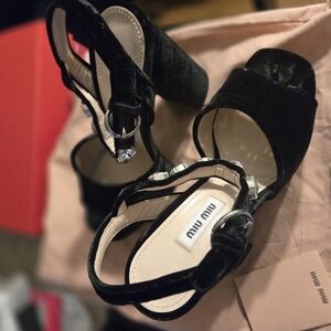 Miu Miu Black Velvet Women's Shoes